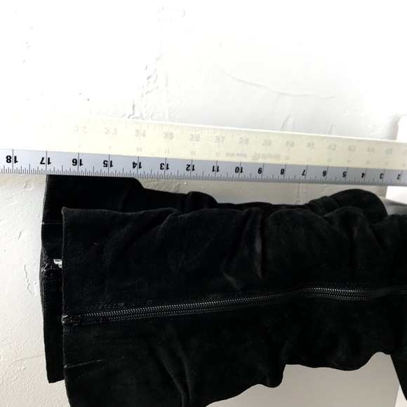 ALDO Black Suede Knee-High Buckle Stiletto Slouch Boots Women's Size 8M - Picture 5 of 12